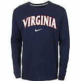 Virginia Cavaliers Nike Wordmark Long Sleeve WEM T-Shirt - Navy Blue,baseball caps,new era cap wholesale,wholesale hats
